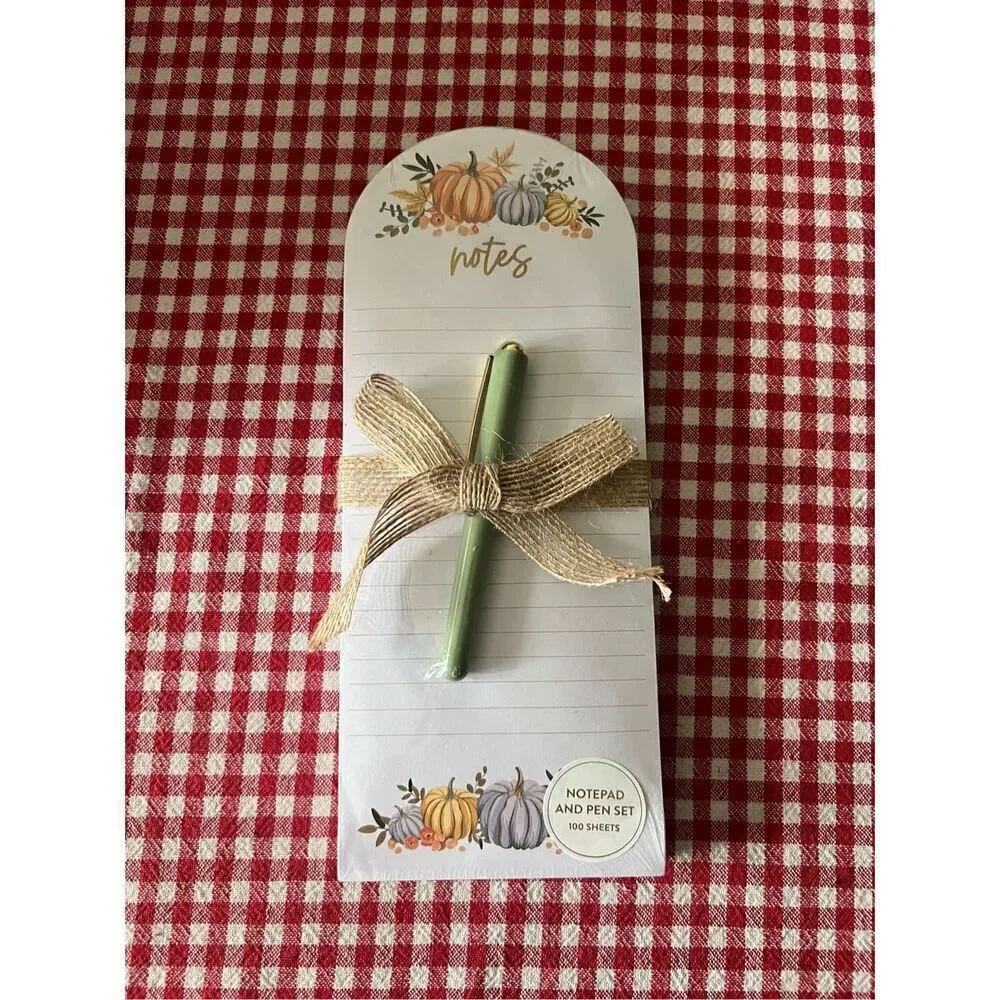 Èccolo Fall Pumpkins Notepad And Pen Set NEW